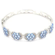 18x10 мм красивый насыщенный Синий Фиолетовый Танзанит CZ подарок для девочек серебряный браслет 7.5in"