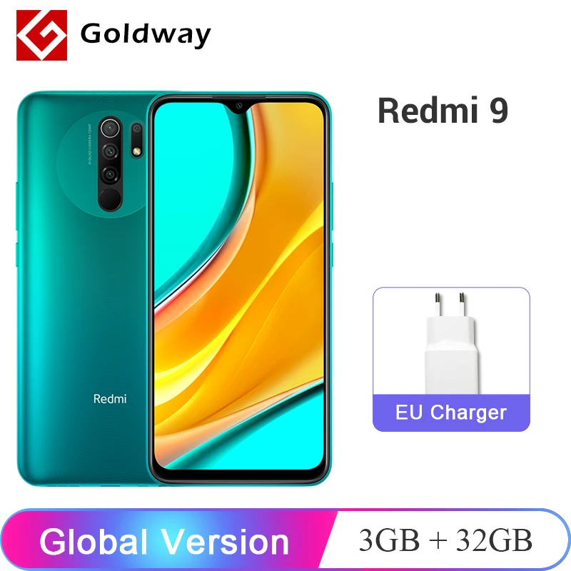 Глобальная версия Xiaomi Redmi 9 3 ГБ 32 / 4 64 смартфон Helio G80 8-ядерный 13Мп Четыре камеры с