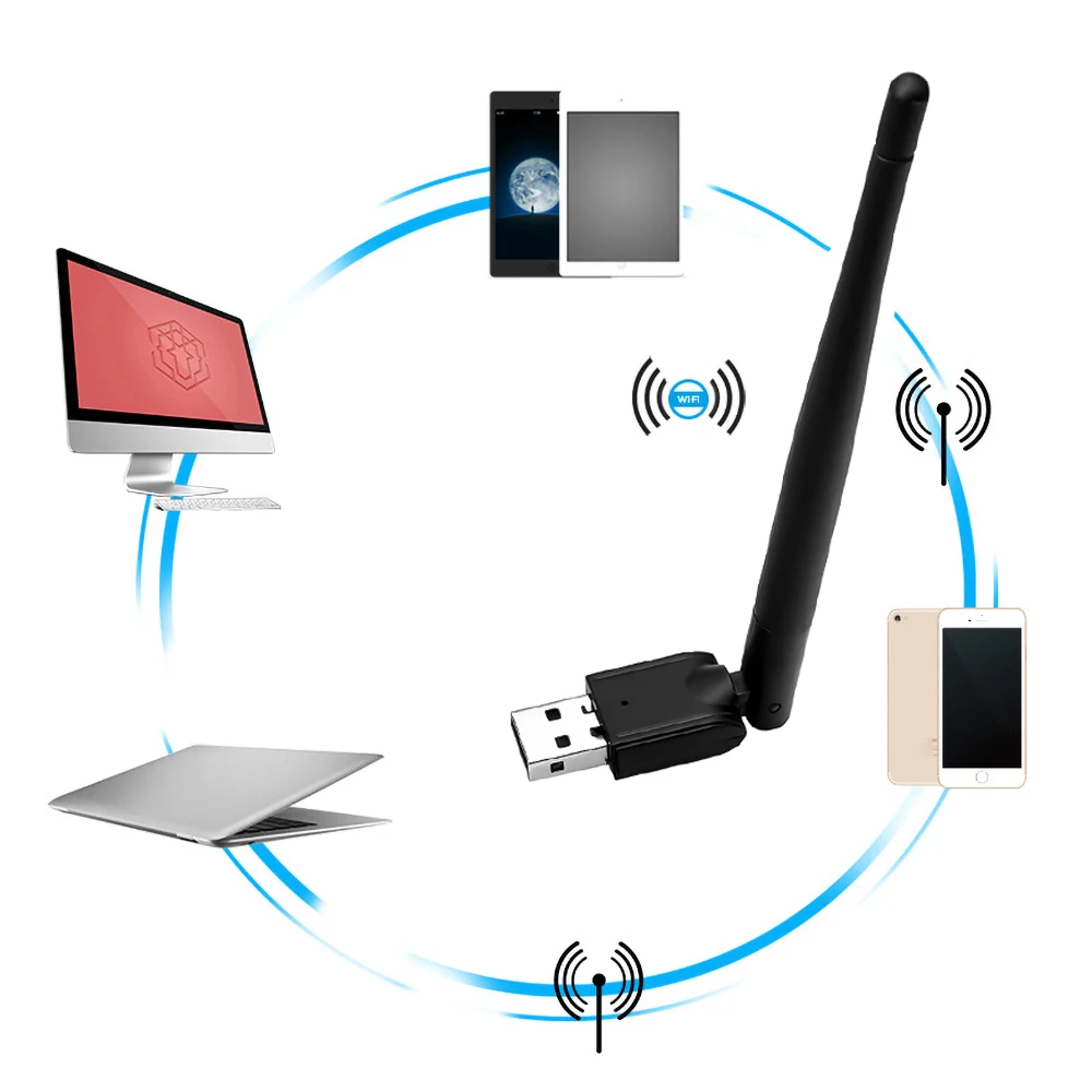 Kebidu Мини WiFi USB Сетевая карта MT7601 150M беспроводной Wifi приемник Внешний USB2.0 Wi-Fi антенна LAN адаптер ключ