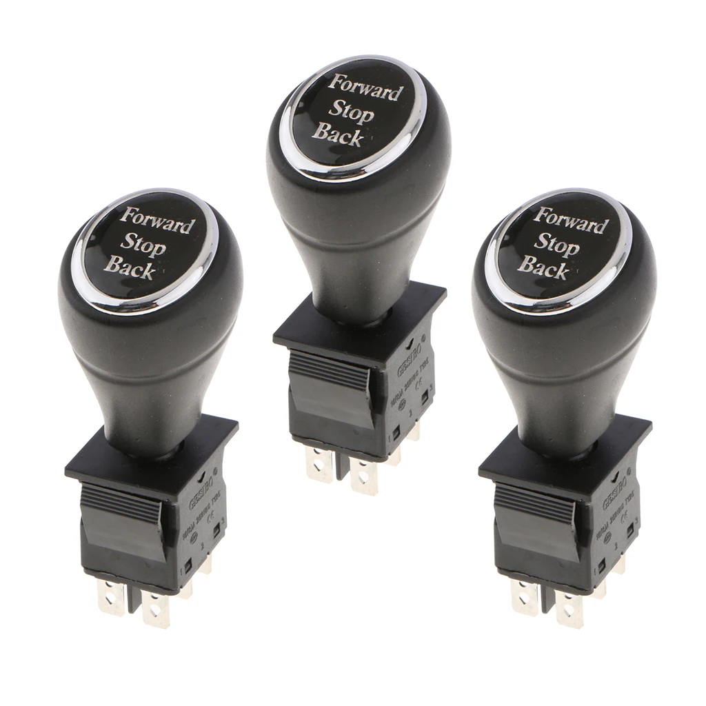 On-Off-On 6-Pin 3 Position Joystick Switch Replacement Car Putter Switches with Long-lasting Durability, 3Pack, Black