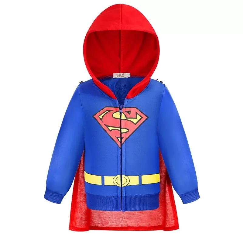 Пальто для мальчиков Осенняя толстовка с капюшоном «мстители», «капитан», «Человек-паук», «Супермен», костюм Базза Лайтера, куртка для маленьких девочек, одежда - Цвет: 9