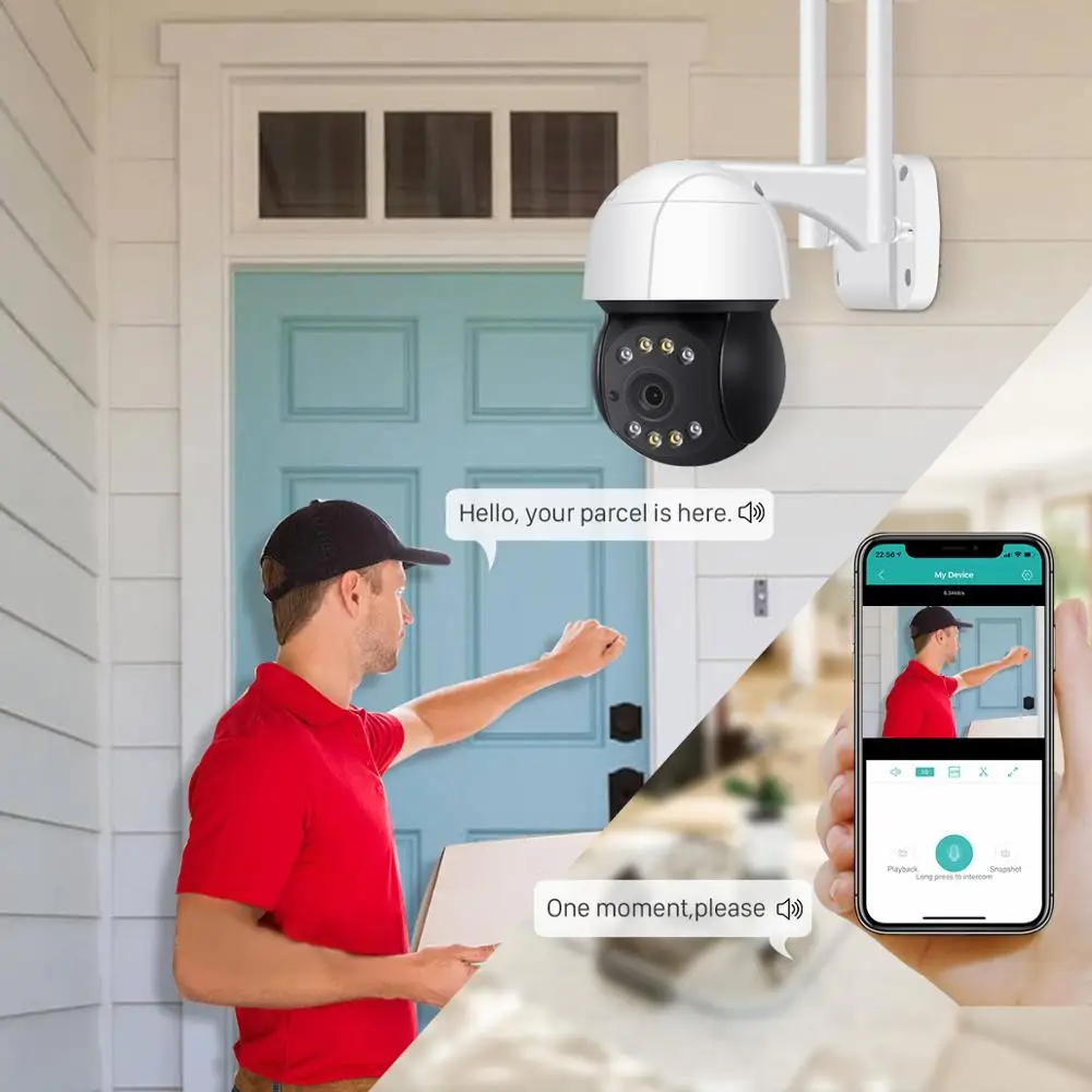 Беспроводная скоростная купольная IP камера 1080P PTZ с Wi Fi уличная видеонаблюдения