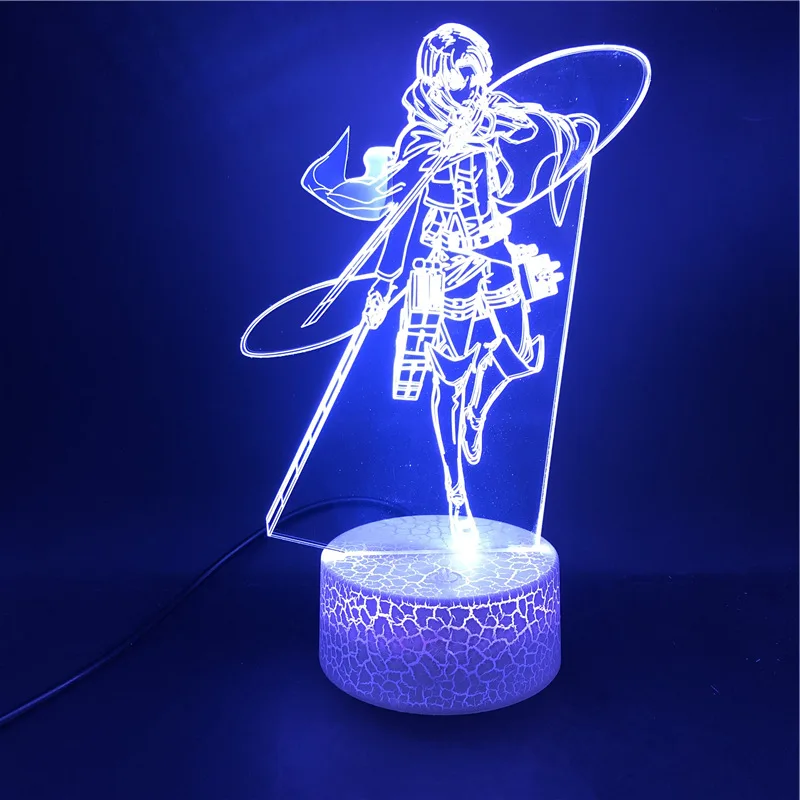 

Anime Decor Acrylic Night Light with Remote USB Charge Anime Led Light Attack on Titan Table Lampe Christmas room lights decor