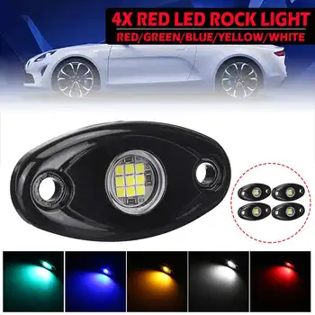 

4x Red/Green/Blue/Yellow/White Color LED Rock Light Underglow Underbody Atmosphere Deck Lamp for Offroad Truck UTV Marrine
