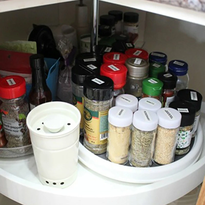 Non-Slip Rotating Storage Tray Fruit Snack Dried Storage Plate Multifunctional Plastic Desktop Organizer For Kitchen Bathroom