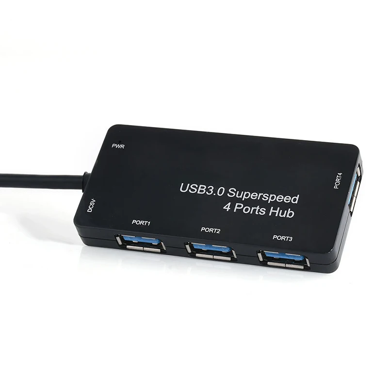 4 порта USB 3,0 концентратор Высокоскоростной разветвитель 5 Гбит/с проводной кабель-адаптер для портативных ПК