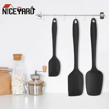 

NICEYARD Set of 3 Heat Resistant Silicone Cooking Tools Baking Scraper Baking Pastry Tools Spatula Spoon Turner Accessories