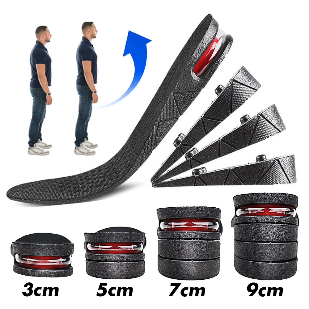 EiD 3-9cm Invisible Height Increase Insole Cushion Height Lift Adjustable Cut Shoe Heel Insert Taller Support Absorbant Foot Pad