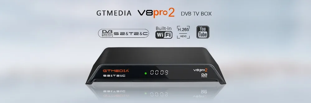 GT MEDIA V8 PRO2 DVB S2/S2X+ DVB T2+ ISDB-T+ кабель Satelital TDT Terrestre Full HD 1080P AVS+/H.265 HEVC Поддержка Cccam Youtube