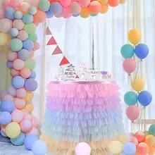 TPFOCUS Colorful Mutilayer Tulle Chiffon Table Skirt for Party Wedding Birthday Party Decoration Rectangle / Round Tables