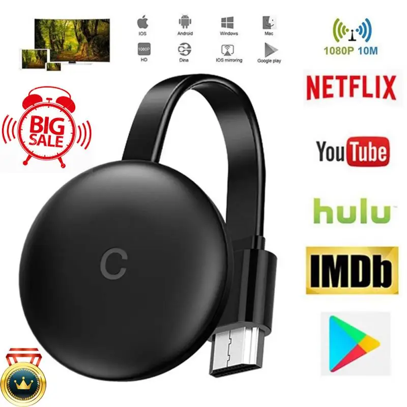 ТВ-флешка G12 для Chromecast 4K HD совместимый с мультимедийным плеером 5G/2 4G Wi-Fi-дисплей