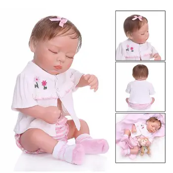 

48cm Reborn Doll Realistic Full Silicone Vinyl Newborn Sleeping Babies Monkey Toy Clothes Lifelike Handmade Gift R7RB