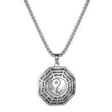 

Vintage 2021 Tai Chi Gossip Silvery Pendant Necklace for Women Necklaces Men's Jewelry Accessories Party Birthday Gift Hot Sale