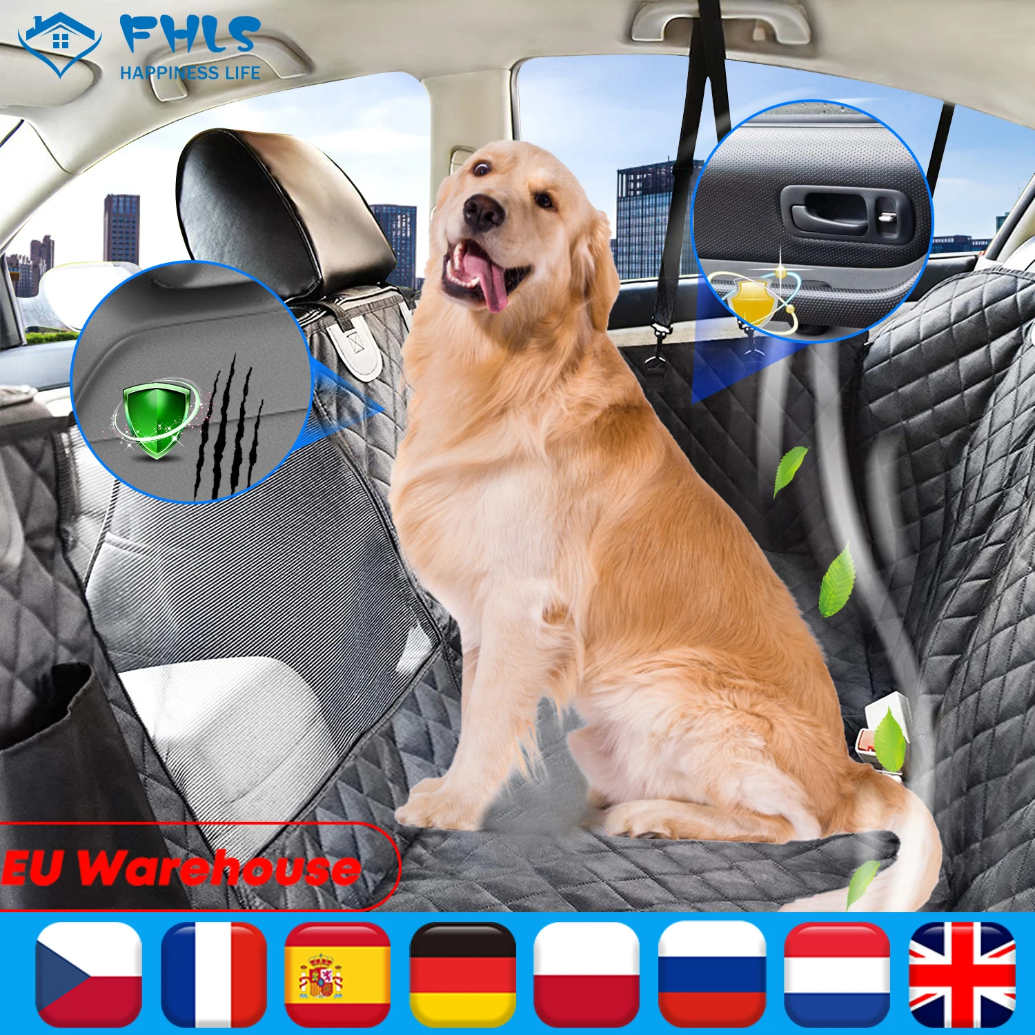 Impermeable resistente a los arañazos Protector para asiento de coche para perros antideslizante auto asiento trasero Protector cómodo mascotas hamaca colchón proteger los perros perros accesorios suministros de perro