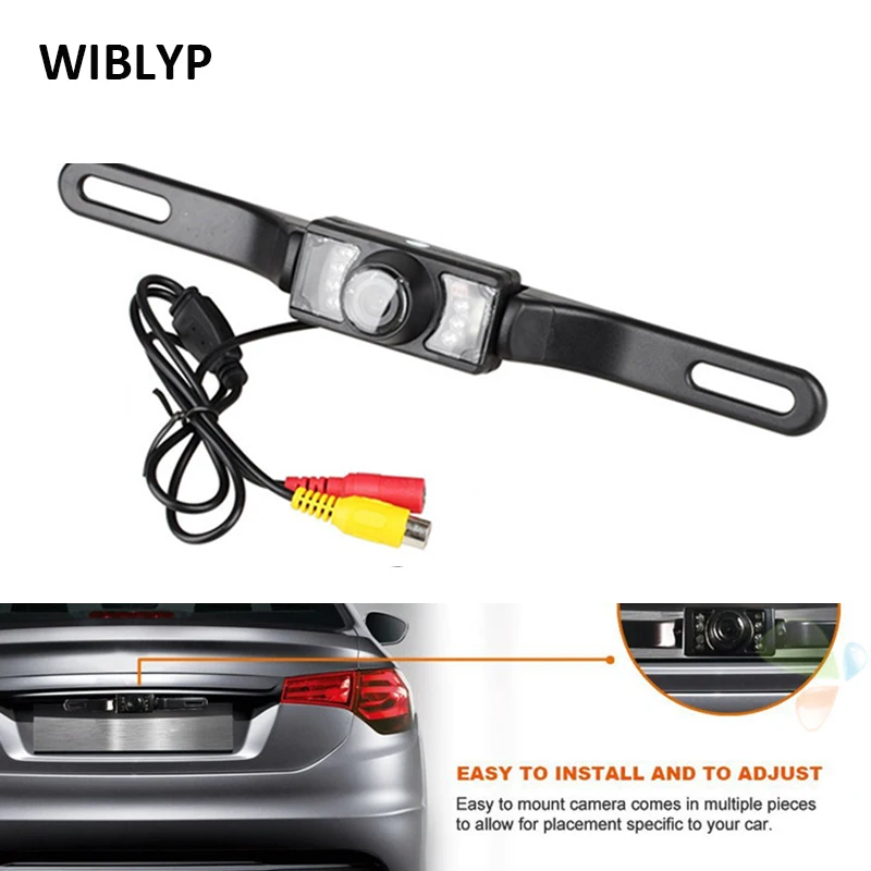 

License Plate Camera Universal CCD High-definition Night Vision Colorful 170 degrees Waterproof Backup Camera for GPS Monitor