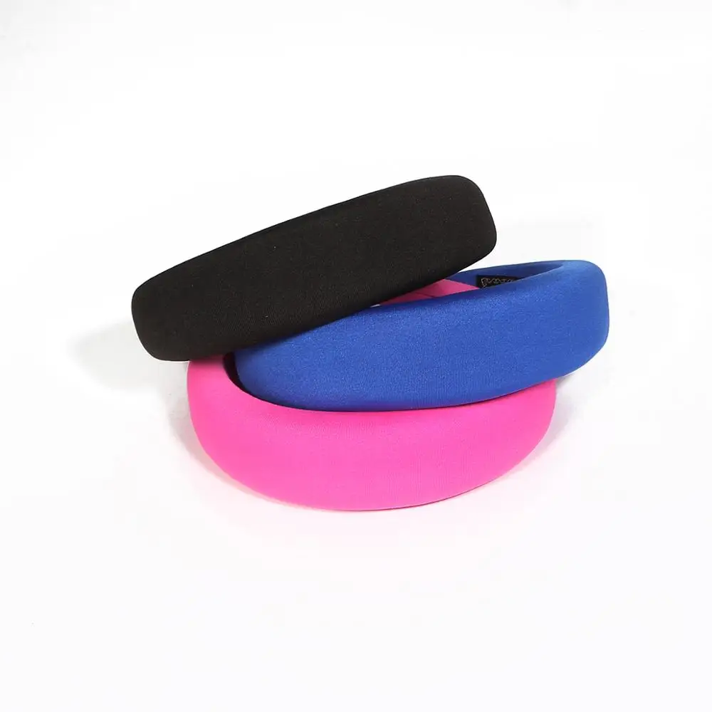 

Fashion Candy Colors Simple Silk Wide Version Sponge Hair Hoop Hair Accessories For Women Female Girls Headdress