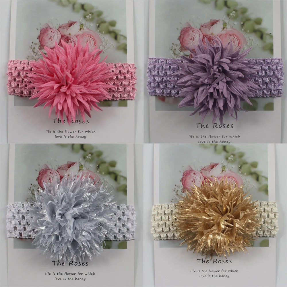 Ободок тканевый многослойный для волос 3 5 дюйма 40 шт.|fabric flowers|headband flowerflower crochet