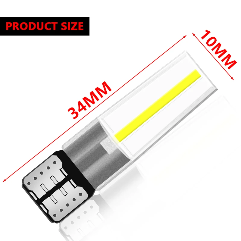 T10 194 2825 WY5W W5W лампы накаливания COB Светодиодный стеклянный корпус Клин Авто парковочные лампы CANBUS без ошибок для чтения автомобиля купольная Лампа DC 12V