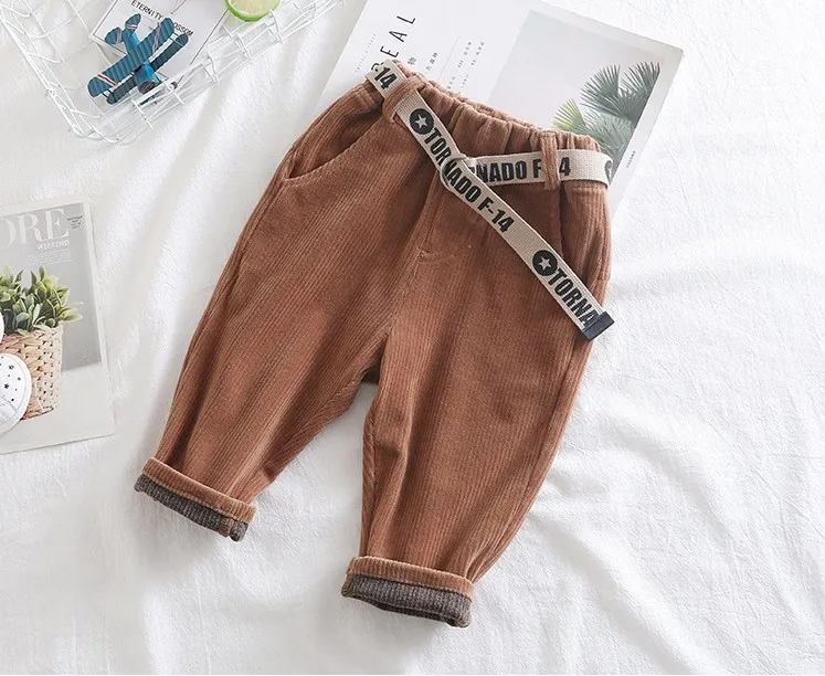 Рост 80-100 см, новинка года, Осенние вельветовые штаны для мальчиков Детские демисезонные штаны Детская осенняя одежда