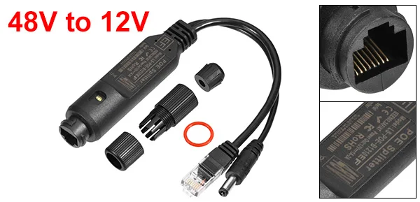 Uxcell 1/2 шт. активный сплиттер POE Мощность over Ethernet адаптер 48 V-12 V IEEE 802.3af совместимый для Камеры скрытого видеонаблюдения