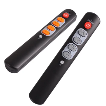 

2Pcs Learning Remote Control with 6 Big Buttons, Smart Controller Duplicate for TV,STB,DVD,DVB,HIFI - Gray & Orange