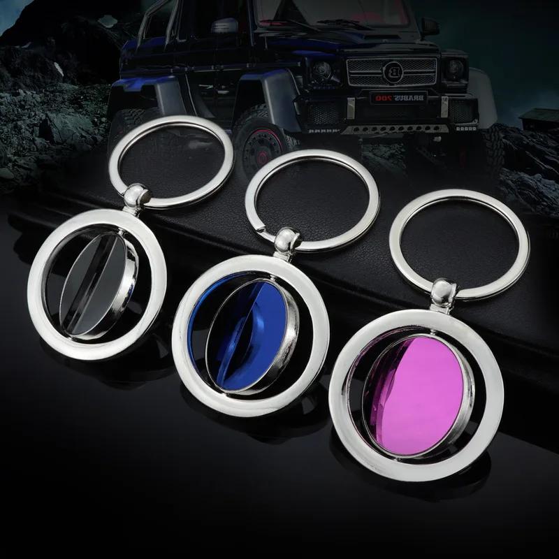 

Double-Sided Blank Keychain Metal Rotating Double-Sided Customizable Keychain Advertisement Gift