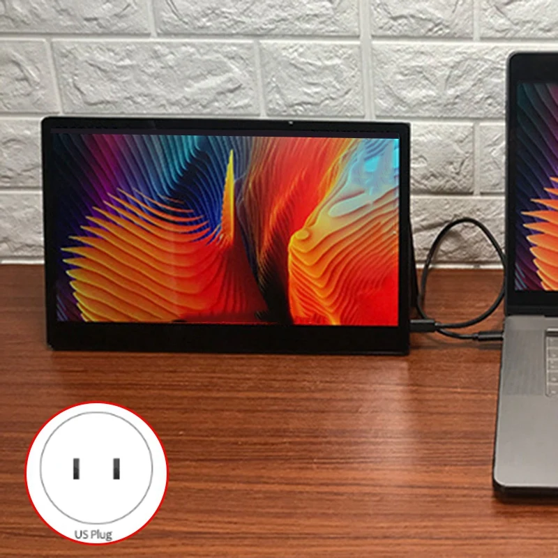  13.3 Inch Type C 5V Portable HDR Gaming HDMI Press Monitor for PS4 XBOX NS Ones PC Laptop US Plug