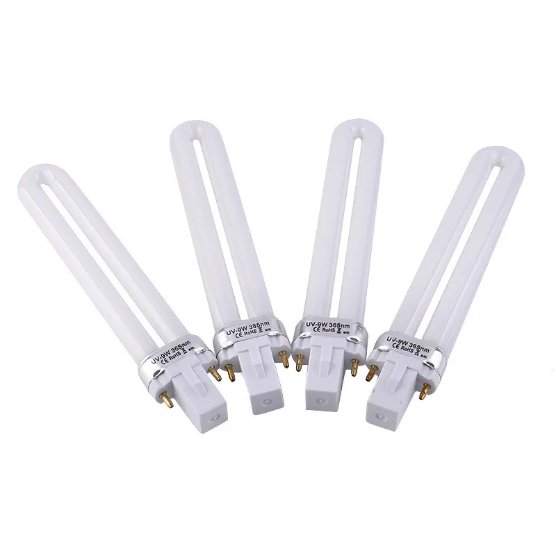 

1PCS 9W UV Lamp Light Bulbs U-shape 2-pin for 9W Gel Nail Dryer 365nm Dryer White Light Bulb Nail Art Tools