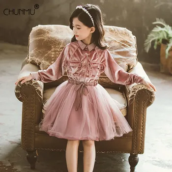 

Girls Clothes 2020 Spring Autumn Princess Dresses Turndown Collar Long Sleeve Lace Tutu Dress 3-12 Years Girls Dresses Vestido