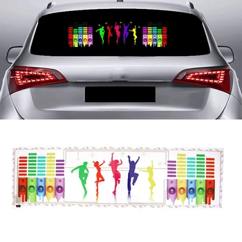 

Car Rear Glass Music Rhythm Jump Flash Panel Lamp LED Light Sticker 90*25cm For Toyota Audi A3 A4 A6 E34 E36 E87 E39 E60 E46