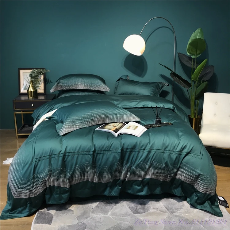 2020 Hotsale Bedding Set 1.8m Bed High-end 100-count Long-Staple Cotton  Light Luxury 4pcs Nordic Simple Embroidery Quilt Cover - AliExpress Home &  Garden