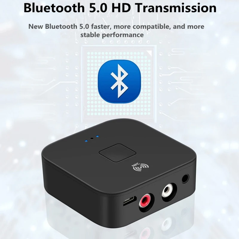 Горячая 3C-NFC Bluetooth 5,0 приемник 3,5 мм AUX RCA Jack Hifi беспроводной аудио адаптер автомобильный громкой связи