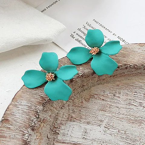 Dangle Flower Earrings for Women Candy Color Pink Yellow White Cute Small Earrings Korean Romantic Jewelry Party Gift