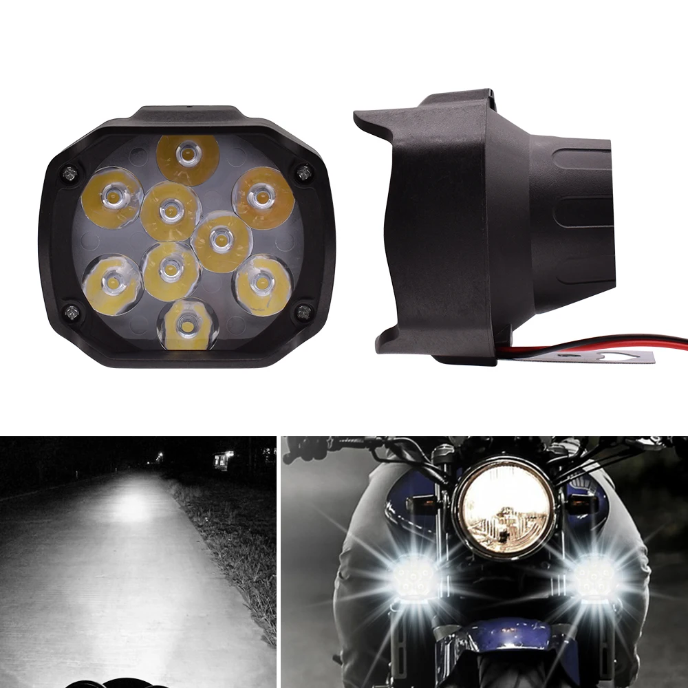 Universal Motorcycle LED Headlight White Lamp Motorbike Driving Spotlight For KAWASAKI KLX 150 250 KLX250 450R KDX 125 |