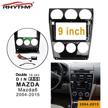9 дюймов 2din автомобильный фасции провода доска управления CANBUS работа для Mazda 6 2004- стерео панель для установки автомобильной панели двойной Din DVD рамка