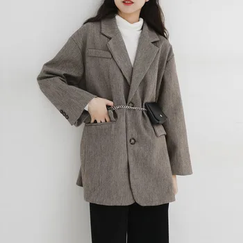 

Fashion Autumn Women Plaid Blazers and Jackets Work Office Lady Suit Slim Single-breasted Business Female Blazer Coat Talever