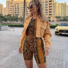 Леопардовые сексуальные комбинезоны в обтяжку для женщин тонкий комбинезон летний фитнес тренировки короткие брюки без рукавов Клубная одежда короткие брюки