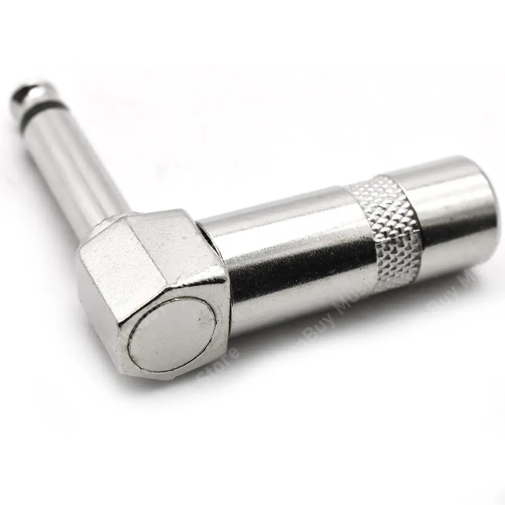 4pcs 6.35mm Right Angle Mono Guitar Plug 90 Degree Elbow 6.5mm Jack Audio Microphone Connector 6.5mm Stereo Audio Plug Connector