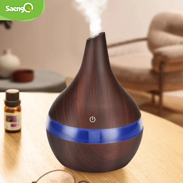 saengQ Humidifier Electric Aroma Air Diffuser Wood Ultrasonic Air Humidifier Essential Oil Aromatherapy Cool Mist Maker For Home 1