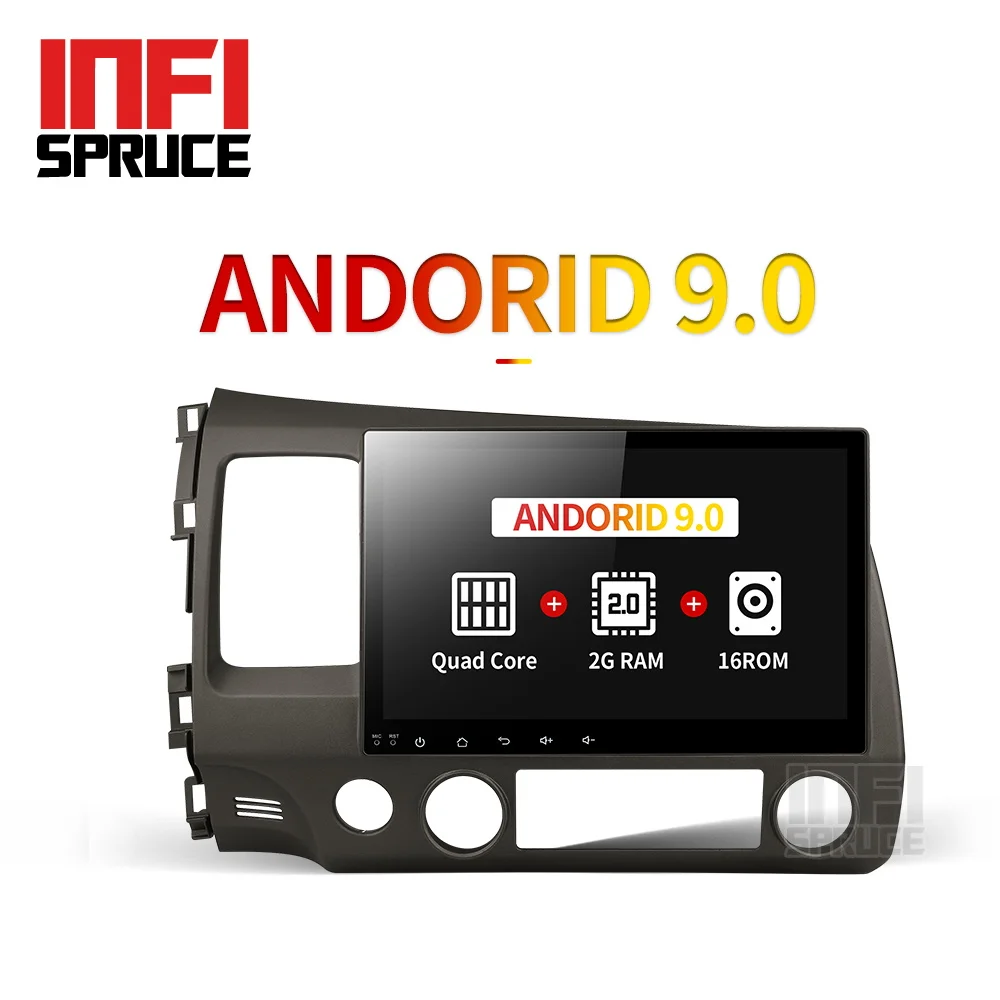 

Infispruce android 9.0 car dvd gps player for honda civic 2006-2011 with radio gps navigation support mirror link steering wheel