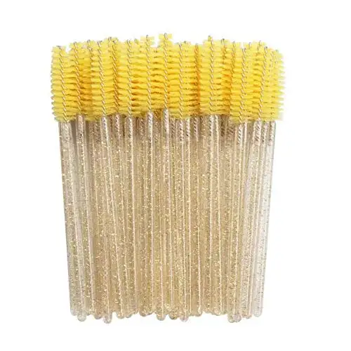 

500Pcs/Pack Disposable Micro Eyelash Brushes Mascara Wands Applicator Eyebrow Comb Eyelash Brushes Crystal Handle Makeup Tools
