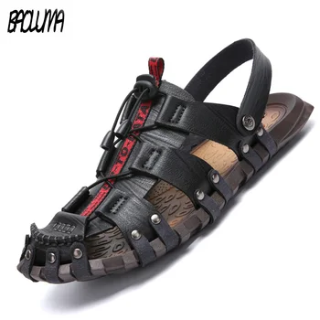 

2020 Summer Men's Sandals Breathable Beach Outdoor Shoes Summer Roman Men Sandals High Quality Sandals Slippers Soft Bottom