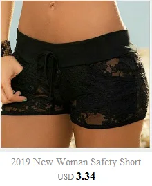 New Woman Safety Short Pants Lace Hollow Summer Women Short Pants Solid Color Black Low Waist Sexy Short Pants