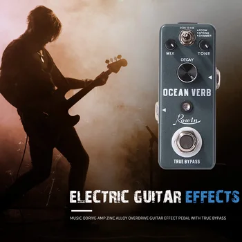 

Rowin Guitar Digital Reverb Pedal Room Spring Shimmer Ocean Verb Effect Reverb Modes for Electric Guitar True Bypass Guitar Part
