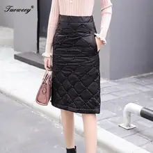 2XL,, хлопковая юбка для женщин, зимняя, размера плюс, с бисером, на молнии, тонкая юбка, длинная, толстая, теплая, длина до колена, женские юбки, элегантные