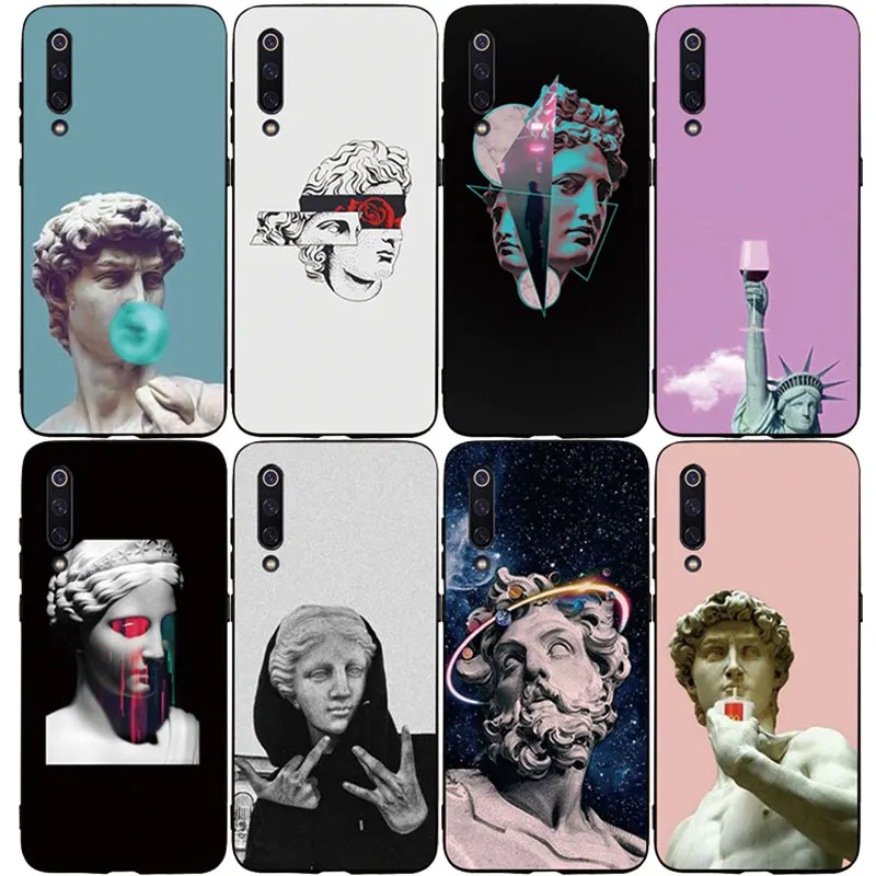 Чехол для телефона из мягкого силикона с рисунком скульптуры Давида линий Xiaomi Redmi