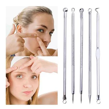 

5 Pcs/ Set Pimple Blemish Comedone Acne Extractor Remover Tool Set Face Care Tool
