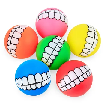Funny Teeth Toy Pets Dog Puppy Cat Ball Toys Chew Sound Dogs Toys Squeaking Pet
