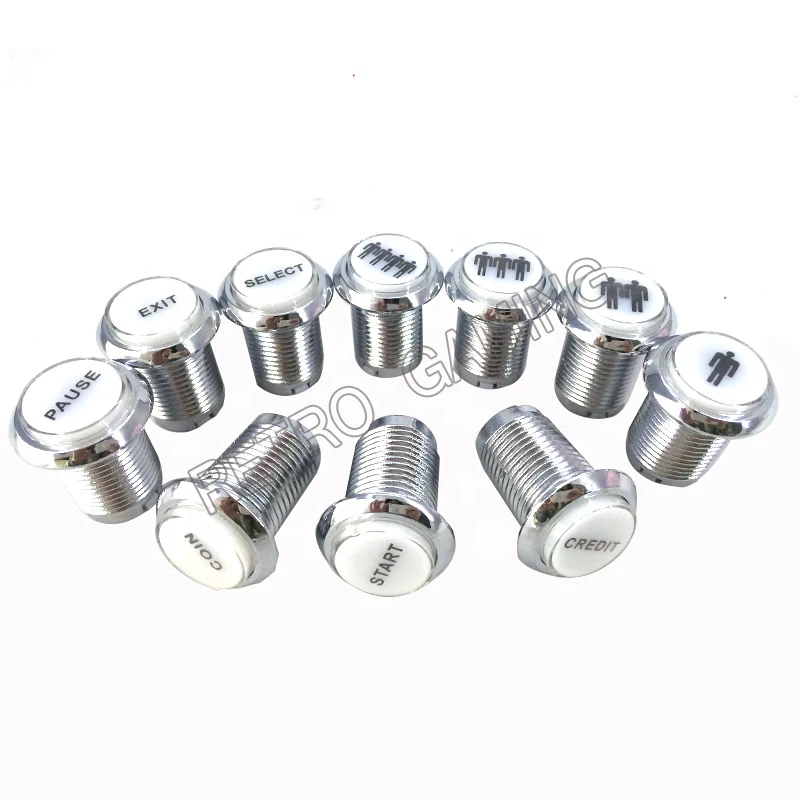 US $244.80 33mm chrome push buttons with micro switch startexitpausecreditselectplayer function white led 12v illuminated