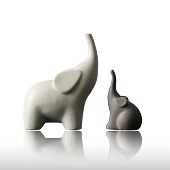 

Elephant Figurines Couple Craft Decoration Photography Scene Tool 2020 Simple Ceramic Livingroom TV Cabinet Household Animal